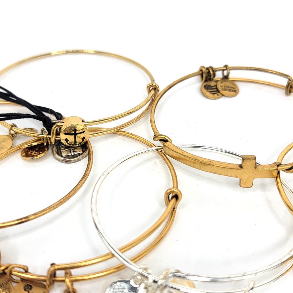 Alex and Ani Lot of 11 Charm Bangles 925 Silver - Picture 6 of 6